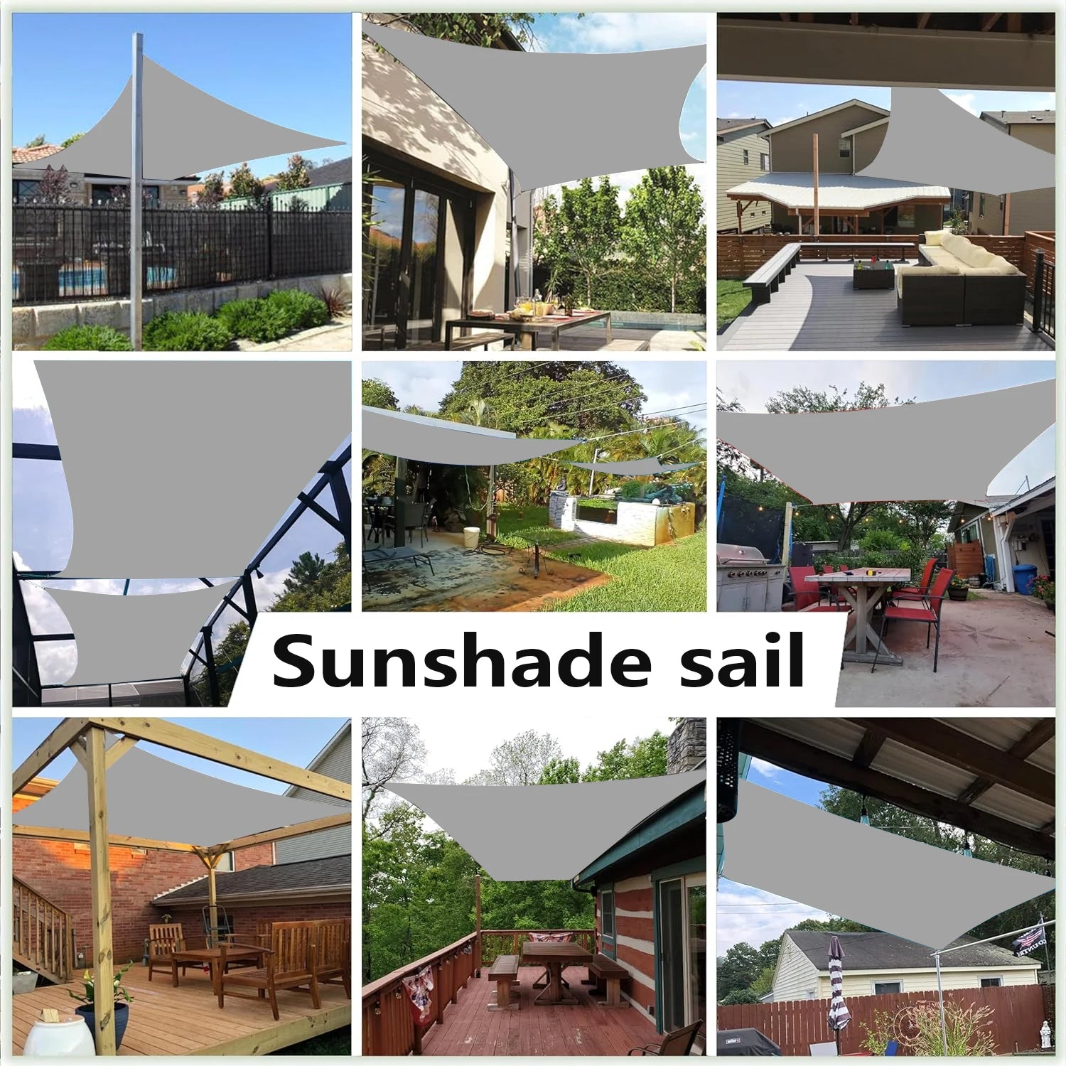 Waterproof Large Sun Shelter Sunshade Protection Outdoor Canopy Garden Patio Pool Shade Sail Awning Camping Shade ﻿