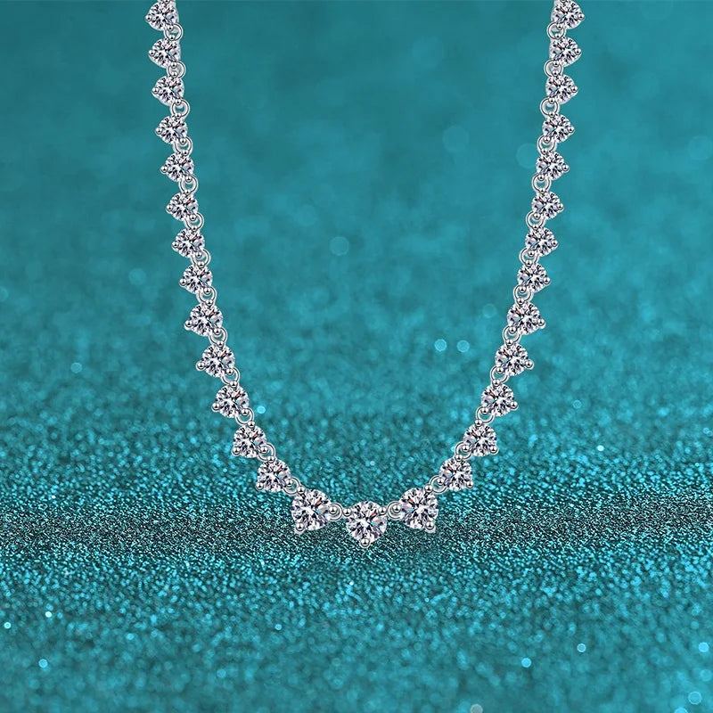 Gorgeous Full Diamond Stackable Pendant Women's 12.1CT Moissanite PT950 Platinum - Hand-finished, neck-fitting, comfortable wear