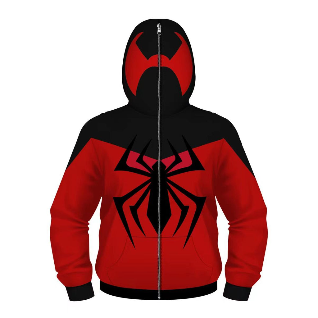 Kids Spider-->M.A.N Hoodies Hooded Zip Coat Jacket Top Outwear Fans Gift