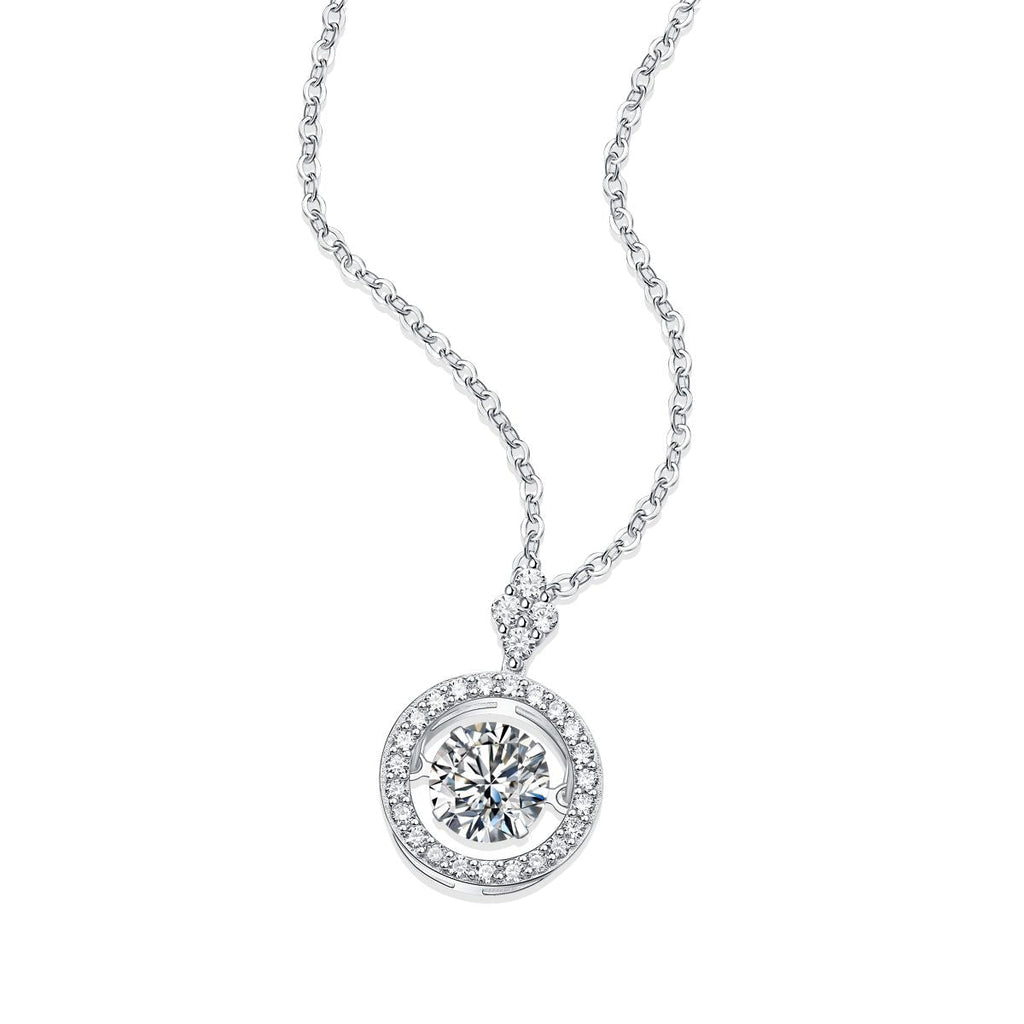 Touch - 1-carat Moissan diamond S925 sterling silver jewelry, fashionable and trendy jewelry, affordable diamond necklace pendant