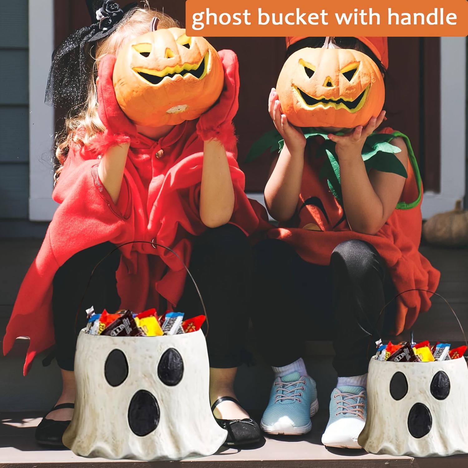 1Pc Resin Ghost Bucket Vase, Cute Virus Ghost Bucket, Christmas Festival Home & Kitchen Decor