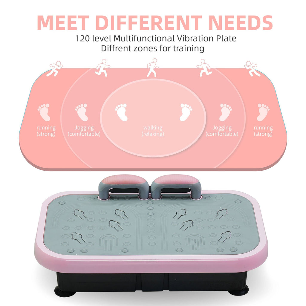 Vibration Plate Fitness Platform with handle Whole Body Exercise Machine with 120 Speed Levels, Lymphatic Drainage, Fat Burning, and Weight Loss, Perfect for Women, Men, and Home Gym exercise