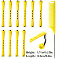 10pcs Professional Hair Perm Rods with Comb and Elastic Rubber Bands - Short Curlers for Perfect Hair Styling and Hairdressing
