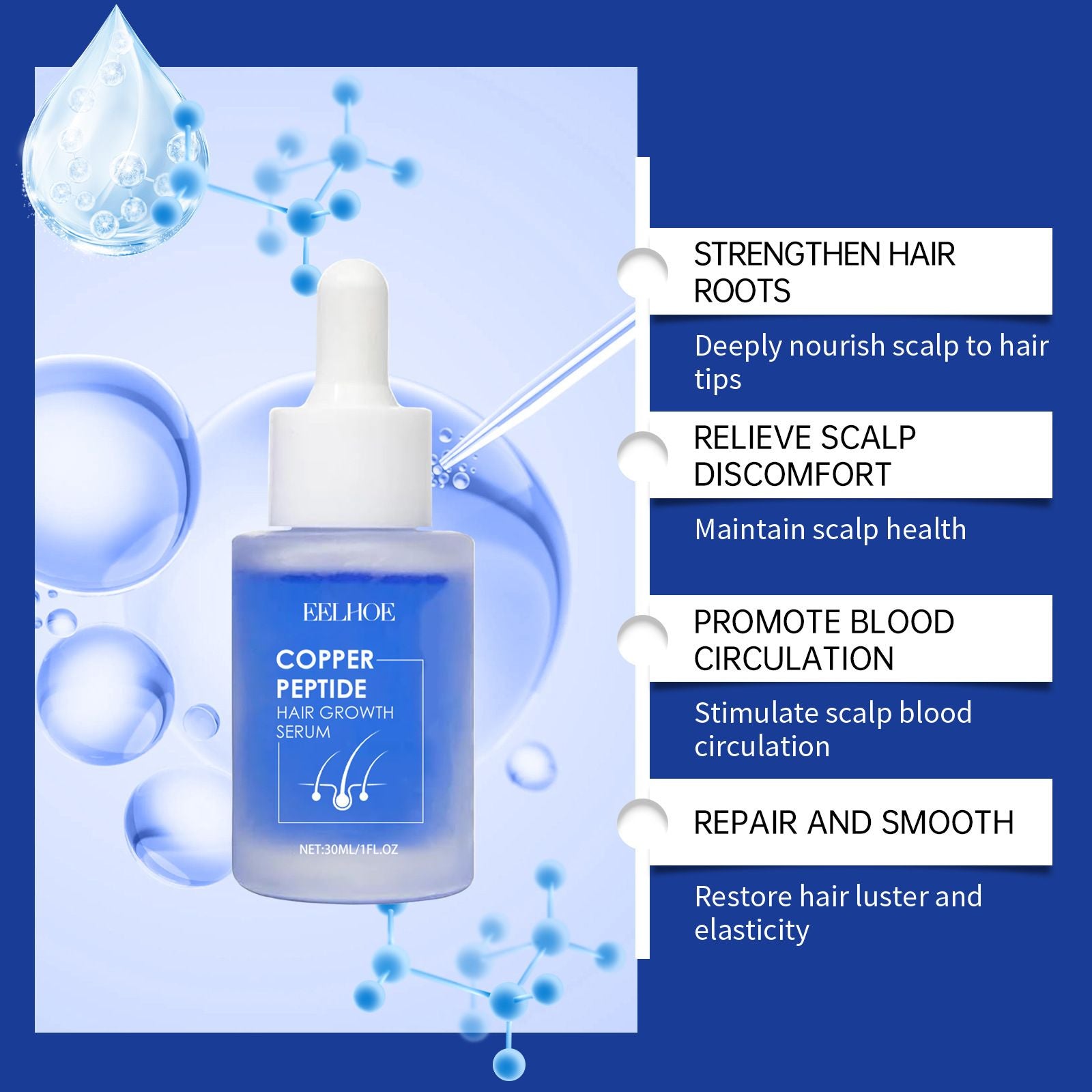 Copper Peptide Hair Care Essence Liquid - Nourishes hair makes it smooth and shiny and provides moisture Hair Care Essential Oil