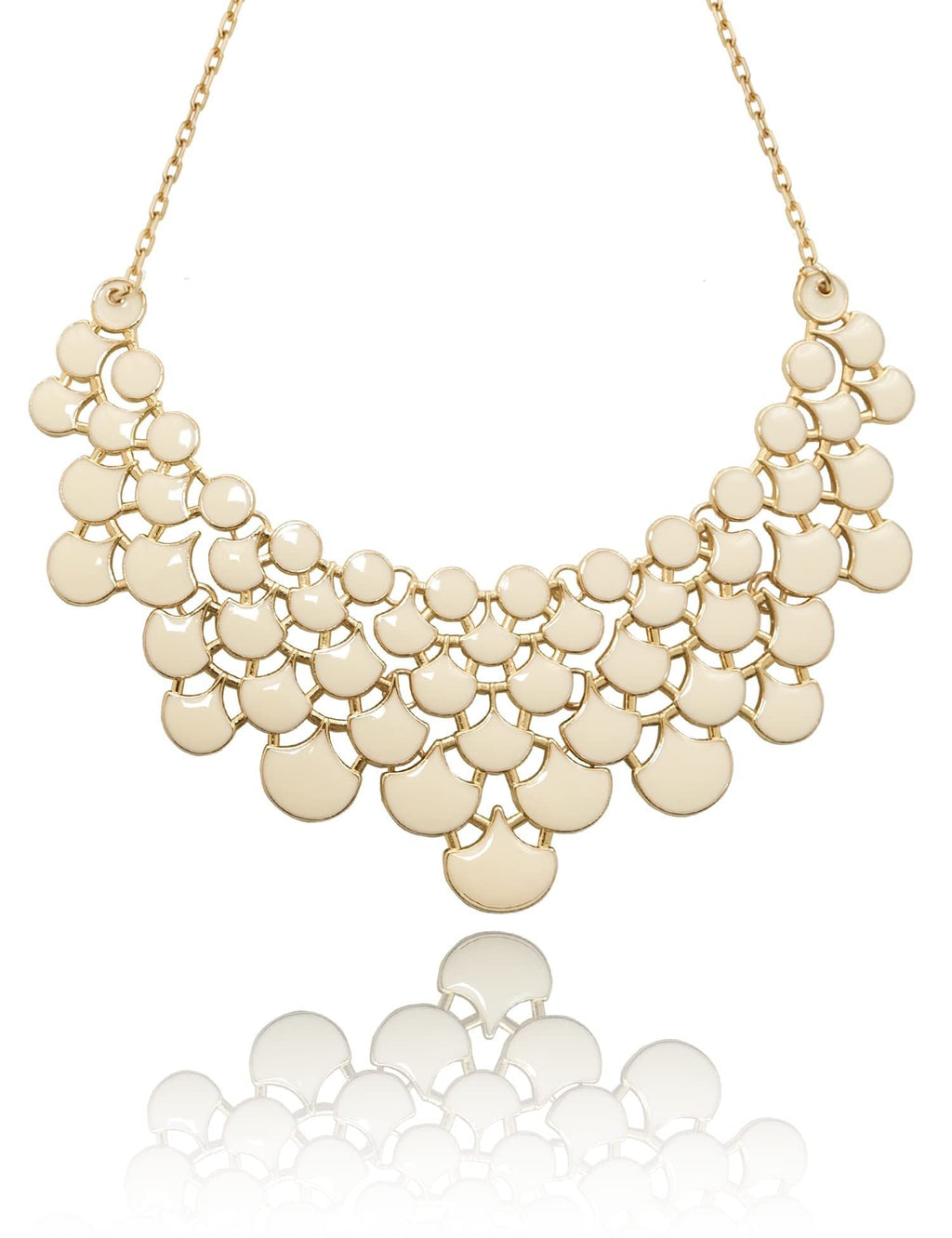 Jane Stone Fashion Statement Collar Necklace Vintage Openwork Bib Costume Jewelry