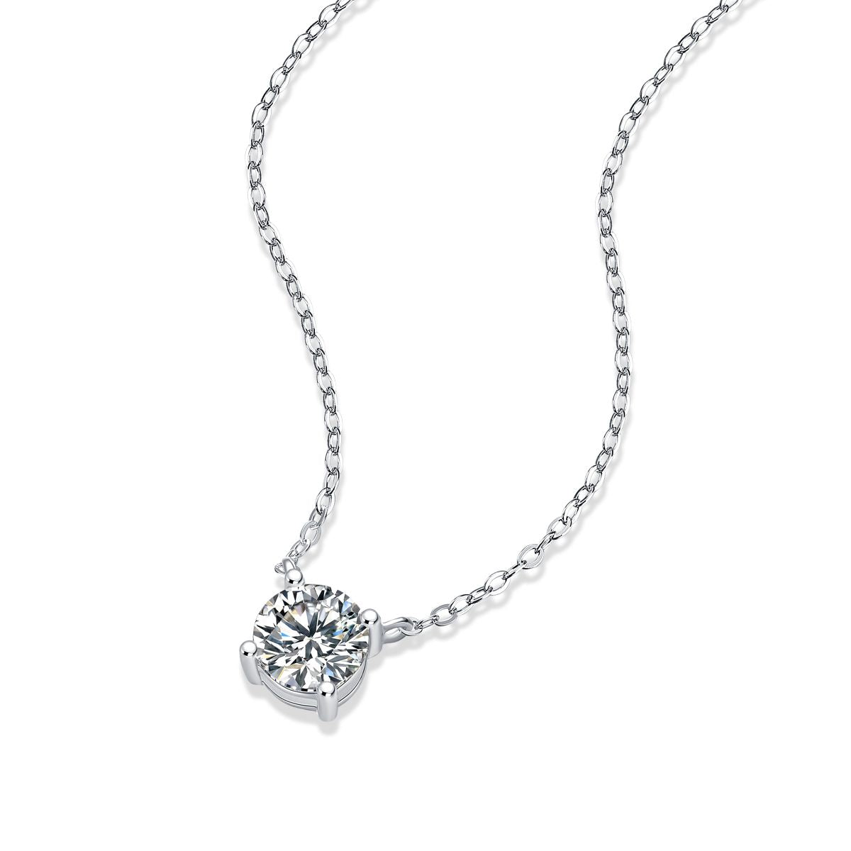 My Heart Will Last Forever - A fashionable and trendy jewelry necklace pendant set with 1-carat and 2-carat Moissanite S925 sterling silver