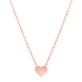 14k Rose Gold Polished Mini Heart Necklace
